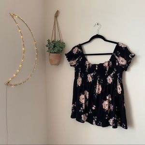 Black Floral Shirt